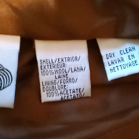 Rena Rowan petite 2 pc brown suit 100% pure new wool size 6P - Picture 7 of 7